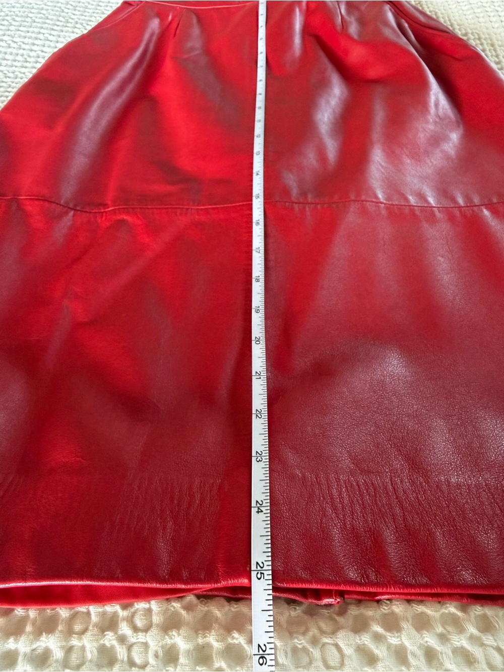 Vintage Investments Red Leather Skirt Size 8 Fits Modern XS 0 2 - Picture 11 of 16